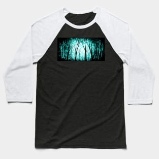 Minimal Black and Turquoise Forest Art Baseball T-Shirt